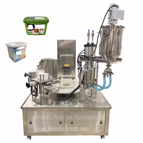 Automatic Customized Cup Box Packaging Sealing Machine Cheese Jam Cream Container Filling Capping Machine with Low Price